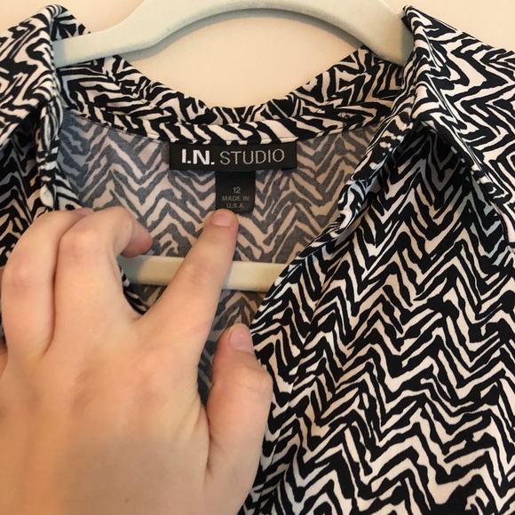 business casual collared funky chevron dress - Picture 4 of 4